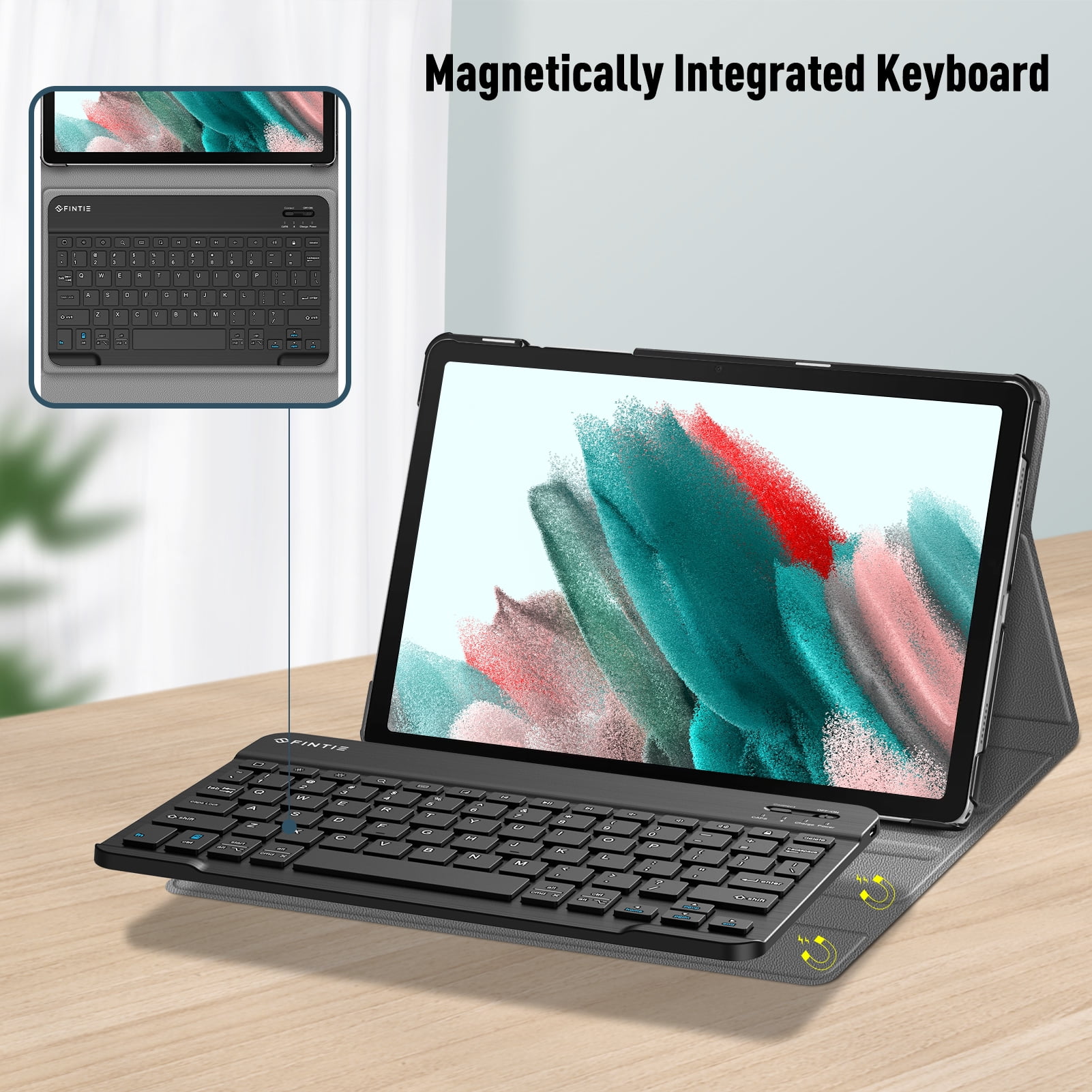 Fintie Keyboard Case for Samsung Galaxy Tab A11 Plus 11" 2025 / Tab A9 Plus 11" 2023, Slim Lightweight Stand Cover with Magnetically Detachable Wireless Bluetooth Keyboard, Black