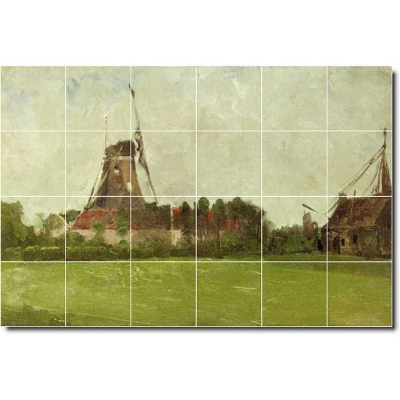 Ceramic Tile Mural-John Twachtman Country Painting 264. 72" w x 48" h using (24) 12 x 12 ceramic tiles