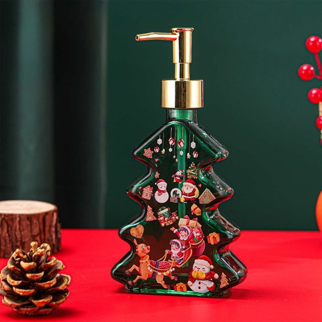 Christmas Tree Bottle Push Lotion Bottle Hotel Shower Gel Glass Bottle Shampoo Conditioner Bottle