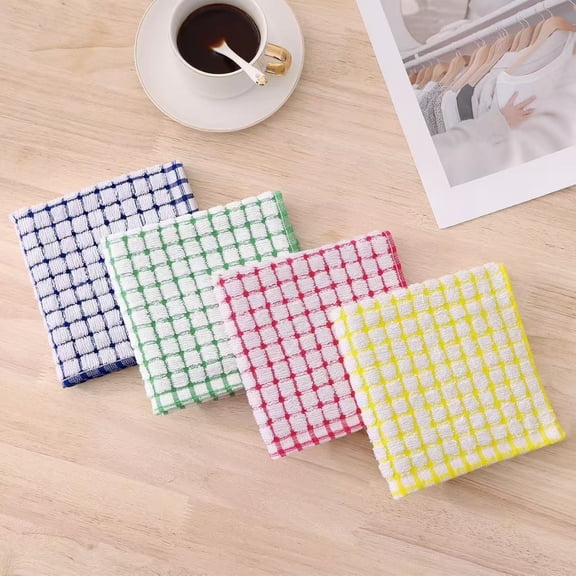 Vruelia 4 Pack Dish Cloths for Washing Dishes Dish Rags for Drying Dishes Kitchen Wash Clothes and Dish Towels