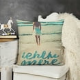 thumbnail image 2 of YINGXI  Life's a Beach Enjoy The Waves Funny Motivational Sign Décor Inspirational Quote Summer Decoration Home Decorative Throw Pillow Case Cushion Cover for Sofa Couch 18x18in, 2 of 5