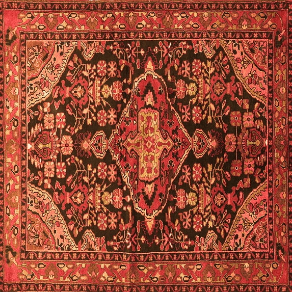 Ahgly Company Indoor Square Persian Orange Traditional Area Rugs, 3' Square