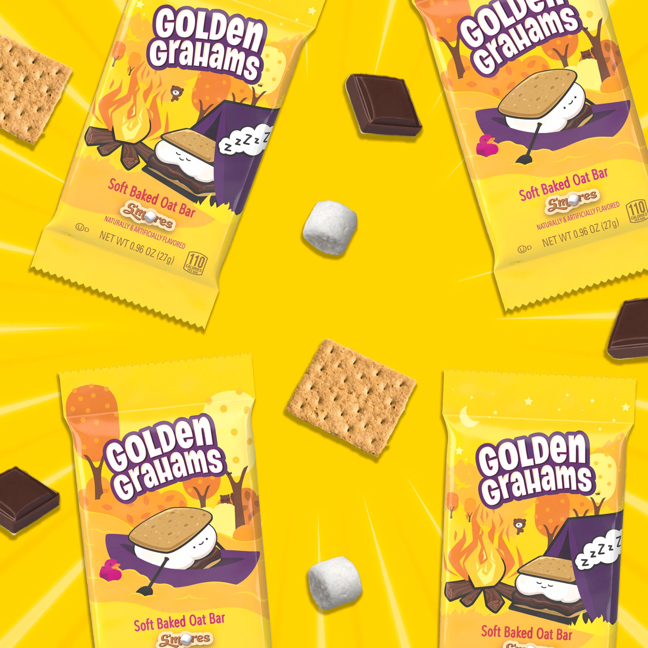 Golden Grahams S'mores Soft Baked Oat Bars, Snack Bars, 6 Ct, 5.76 oz