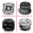 thumbnail image 2 of Pyle 1.5" Car Audio Tweeter Speaker – 500W Peak, Aluminum Die-Cast Frame, 2kHz–25kHz Frequency Response, 4 Ohm, Heavy Duty 30 oz Magnet, High Performance Tweeter (Silver), 2 of 5