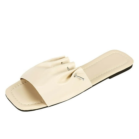 

Fashion Women s Casual Shoes Breathable Indoor Outdoor Leisure Slippers Pu Beige slipper for Women