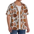 thumbnail image 2 of Gukieu Pinecone Autumn Pattern Print Men's Short-sleeved Shirts, Button-down Pocket Shirts, T-shirts, Beach Vacation Travel Summer Clothing-X-Large, 2 of 5