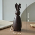 thumbnail image 3 of Black Wooden Easter Bunny Sculpture – Farmhouse Tabletop Ornament for Spring Centerpieces & Birthday Decor, 3 of 9