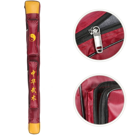 LULULION Lightweight Red Canvas Sword Storage Bag with Zipper for Convenient Sword Carrying