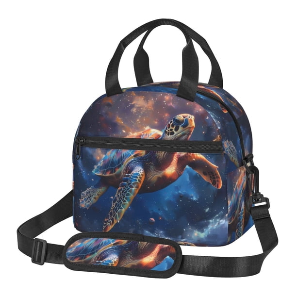Disketp Night Sky Turtle Lonchera Térmica para Mujer y Hombre, Bolsa de Almuerzo Reutilizable e Impermeable para Trabajo, Viajes y Picnic