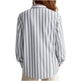 thumbnail image 6 of Striped Tops for Women Button down Long Sleeve Shirts Fashionable Front Pocket Blouses Loose Fit Spring and Summer Shirts, 6 of 6