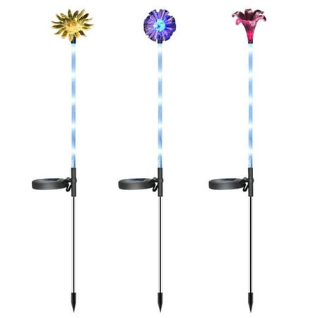 

ELENXS 3 Pcs Solar Lights for Outdoor Garden Solar Lights Garden Decoration with Colour Changing LED Lamps