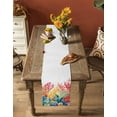 thumbnail image 5 of ERUNPONLY Coastal Table Runner - 48 Inch Long Summer Beach Red Teal Coral Nautical Cotton and Linen Blended Dress Scarves Farmhouse Table Runner for Kitchen Dining, Coffee Table, 13"x48", 5 of 8