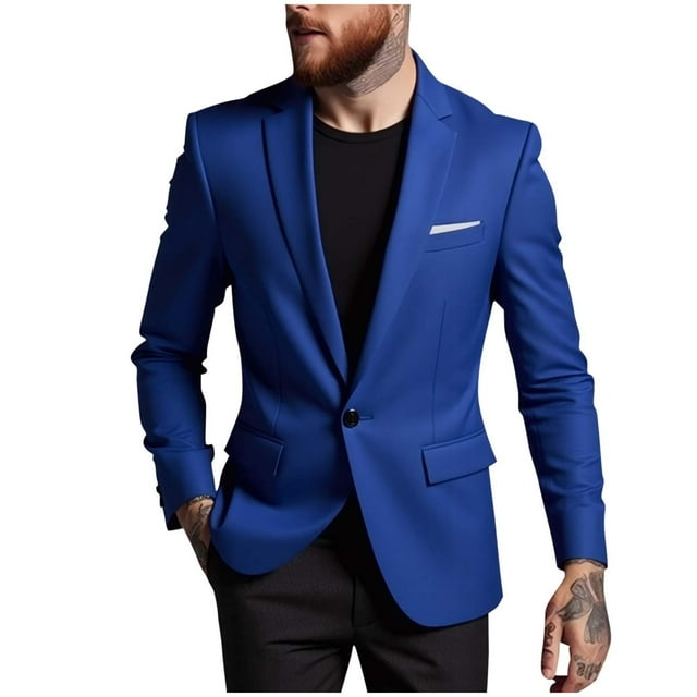 Suit Coat Solid Lapel Casual Pocket Button Men Fashion