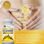 Candida Cleanse - with Oregano Leaf, Wormwood, Black Walnut, Caprylic Acid - Promotes Gut Detox & Cleansing, Improves Digestion - 60 Capsules