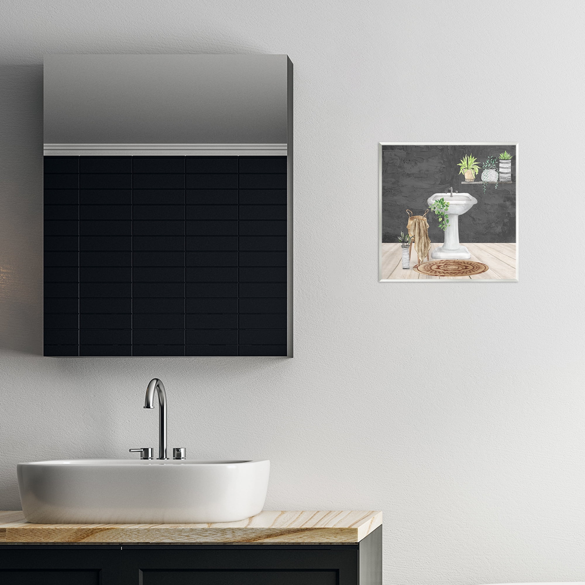 Stupell Industries Relaxing Bathroom View Bath & Laundry Painting Unframed Art Print Wall Art, 12 x 12