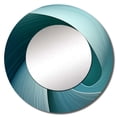 thumbnail image 2 of Designart "Twirling Turquoise Shellfish Spiral I" Nautilus Round Mirror Wall Decor Modern - Large Turquoise Round Bathroom Mirror - Round Mirror - 29" x 29", 2 of 6