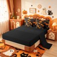 thumbnail image 3 of Manfei Cartoon Halloween 7-Piece Twin Bedding,Harvest Pumpkin Print Bedding Comforter Set,Black Reversible, 3 of 7