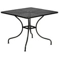 thumbnail image 4 of Flash Furniture Oia Commercial Grade 35.5" Square Black Indoor-Outdoor Steel Patio Table Set with 2 Square Back Chairs, 4 of 5