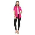 thumbnail image 4 of Women's Loose Fit Short Sleeve Draped Open Front Office Wear Solid Cardigan, 4 of 5