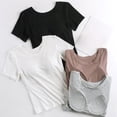 thumbnail image 6 of Weikingp Fitted Tees For Women，Basic Tees For Women Tight Shirts For Women Business Casual Outfits Gym Workout Tops Short Sleeve Tight Shirts For Women Crew Neck White 3XL, 6 of 9