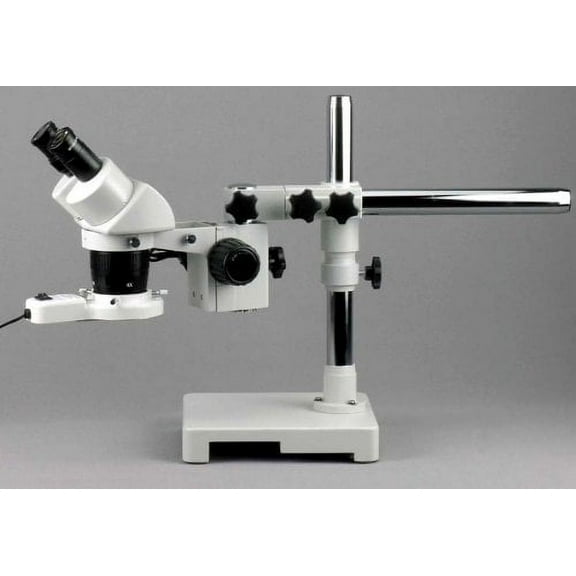 AmScope SW-3B24X-FRL Binocular Stereo Microscope, WH10x Eyepieces, 10X/20X/40X Magnification, 2X/4X Objective, Single-Ar