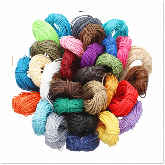 30 Vibrant 1mm Waxed Cord Beading Thread in 30 Colors - Perfect for DIY Macrame Jewelry - Create Stunning Necklaces and Bracelets!