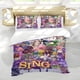 thumbnail image 5 of Sing 3: La Película Conjunto de sábanas temático, trío de piezas, cómodo y amigable con la piel, diseño único, regalo de decoración para el hogar para familiares, amigos y fans,135cm *200cm, 5 of 6