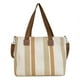 thumbnail image 2 of Bolso de mano de lona a rayas de moda, bolso de hombro de gran capacidad para mujer, práctico y versátil, bolso de mano de lona para mujer., 2 of 9