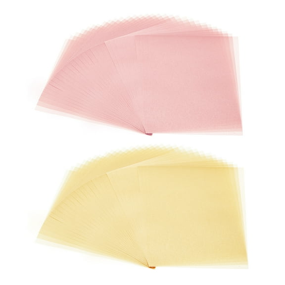 Uxcell 60 Sheets Vellum Paper 8.5 x 10.98 inch, Printable Translucent Paper for Invitations Beige Gold, Pink