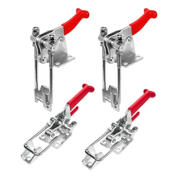 4Pack Toggle Clamps W/Adjustable U Bolt Latch, 90 Degree Vertical (40344) and Self-Lock (40341), 2 of Each