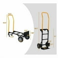 thumbnail image 4 of Heavy Duty Hand Truck Dual Purpose 2 Wheel Dolly Cart and 4 Wheel Push Cart with Swivel Wheels - 330 lbs Capacity Flatbed Cart for Moving, Warehouse, Garden, and Grocery, 4 of 9