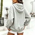 thumbnail image 5 of Feancey Fashion Pullover Hoodies for Women Quarter Button Henley Neck Hooded Sweatshirts Oversized Fleece Lined Drawstring Hoodie Casual Fall Tops with Pocket Gray S, 5 of 8