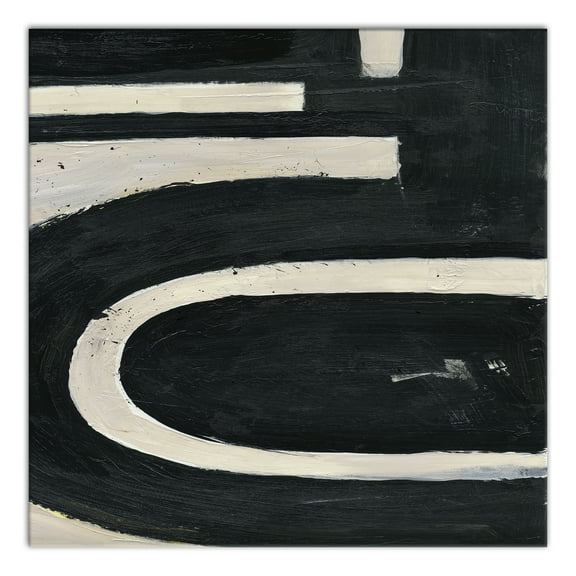 Creative Products Abstract Black And Tan Swoops 36 x 36 Canvas Wall Art