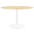 thumbnail image 6 of Modway Lippa 48" Round Wood Grain Dining Table in White Natural, 6 of 7