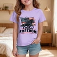 thumbnail image 2 of mgoYE Girls Boys American Flag Shirt Short Sleeve USA 4th of July Flag Tops Loose Patriotic Novelty T-Shirts USA Navy 250th Anniversary Gifts Boys(Purple,13-14 Years), 2 of 5