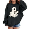 thumbnail image 2 of CYRBOKO Halloween Hoodies for Girls, Loose Fit Long Sleeve Printed Casual Fall Sweatshirts Black Size 5-6 T, 2 of 5