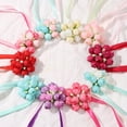 thumbnail image 6 of Wedding Decor Party Prom Bride Wedding Ribbon Hand Wrist Flower Bracelets Pearls Rose RED, 6 of 8