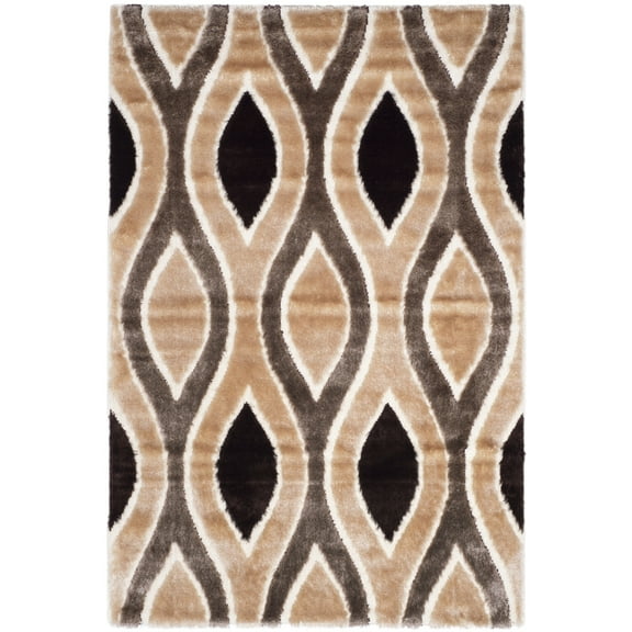 SAFAVIEH Miami Shag Collection SG365-1325 Beige/Brown Rug
