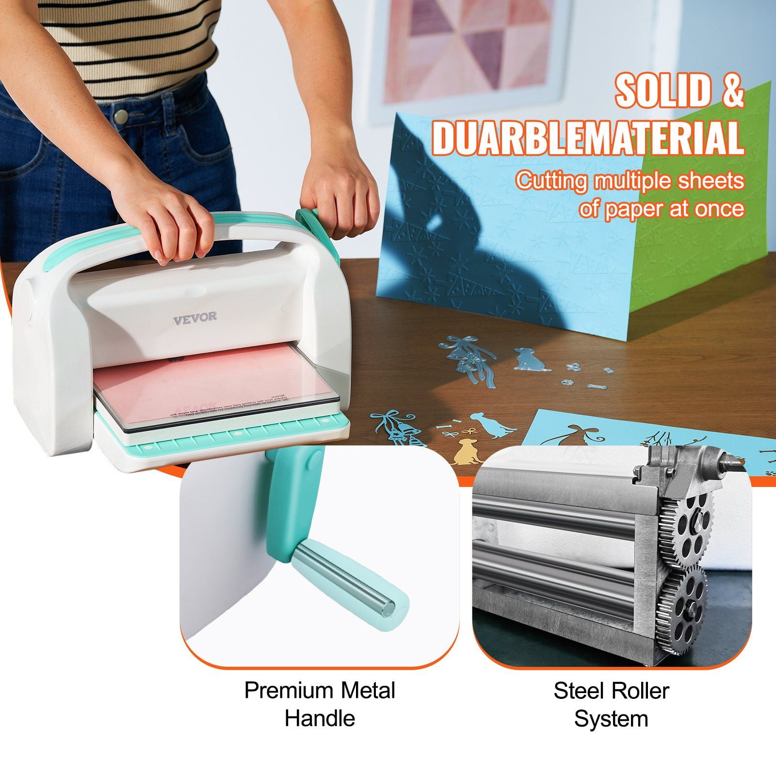 Scrapbook Die Cutting Press 9 Inch – Manual Embossing Tool for Card Making, Art Projects, Crafting