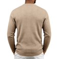 thumbnail image 5 of UDAUDU Henley Shirts for Men Waffle Knit Long Sleeve Sweater Lightweight Button Pullover Fashion Casual Fall Winter Shirts Khaki S, 5 of 10