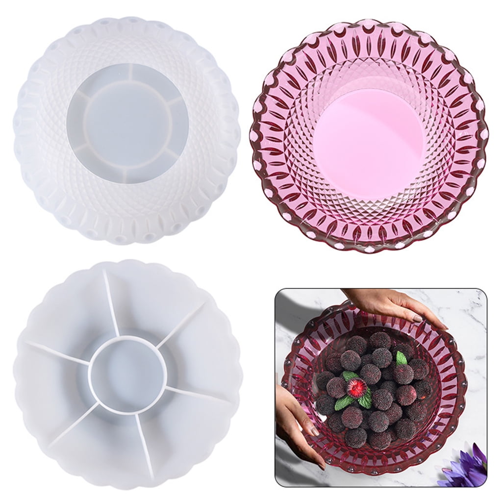 WINDLAND Fruit Tray Nut Snacks Tray Organizer Box DIY Mold Dish Tray Resin Silicone Mold
