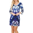 thumbnail image 3 of Women's Printed 3/4 Sleeve Mini Dress, 3 of 4