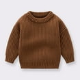thumbnail image 2 of Hessimy Child Turtleneck Sweater Boys Girls Long Sleeve Winter Warm Pullover Solid Color Knit Tops For Kids Button Cardign Pullover Knit Outerwear Lightweight (Coffee,12-18 Months), 2 of 9