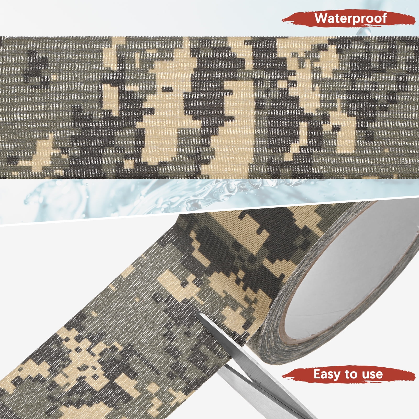Uxcell 2.0IN x 10.94Yards Camouflage Tape [2PCS] - Self Adhesive Camo Tape for Outdoor Camping & Hunting - [Digital]