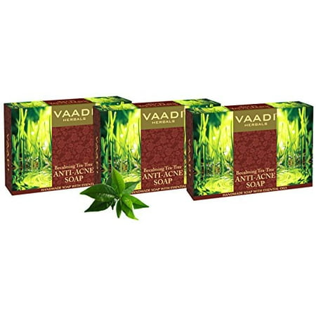 Vaadi Herbals Becalming Tea Tree Soap Anti Acne Therapy, 75g (Pack of