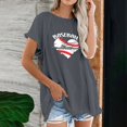 thumbnail image 2 of Blusa de manga corta con estampado de cuello redondo de algodón y cáñamo para mujer OAVQHLG3B Store  lin121212, 2 of 5