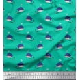 thumbnail image 1 of Soimoi Moss Georgette Fabric Whale Ocean Printed Fabric 1 Yard 42 Inch Wide, 1 of 3