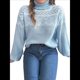 thumbnail image 3 of Suéteres para Mujer, Jerseys Casuales de Larga, Suéteres Cálidos, Tops de Punto Peludo, Suéter Grueso de Gran Tamaño. Azul L, 3 of 10