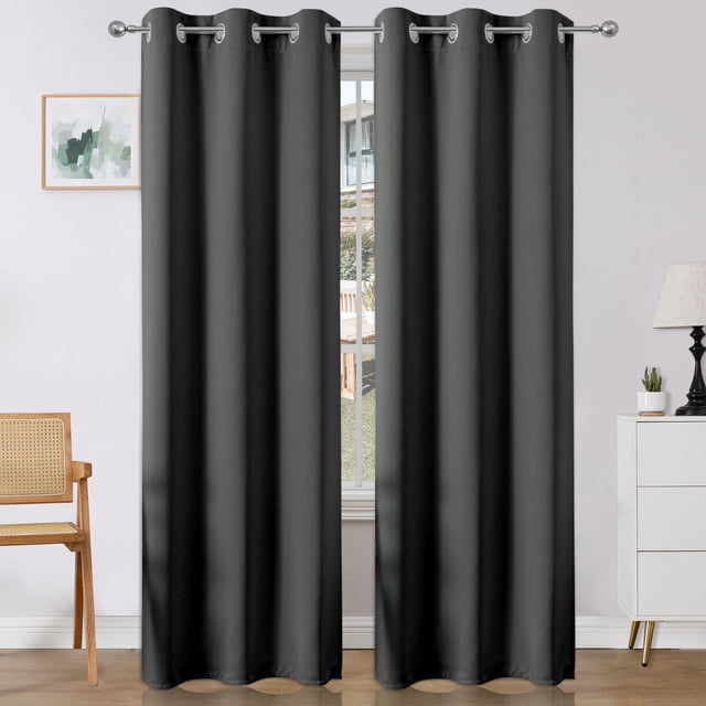 Cortinas Blackout Joydeco 240 cm de Largo Juego de 2 Paneles Gris