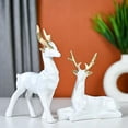 thumbnail image 4 of Set of 2 Deer Resin Showpieces - Stunning Hiran Statue for Home and Office Décor - Nature-Inspired Art Pieces Gift for Nature Lovers, Friend, Family (White), 4 of 5